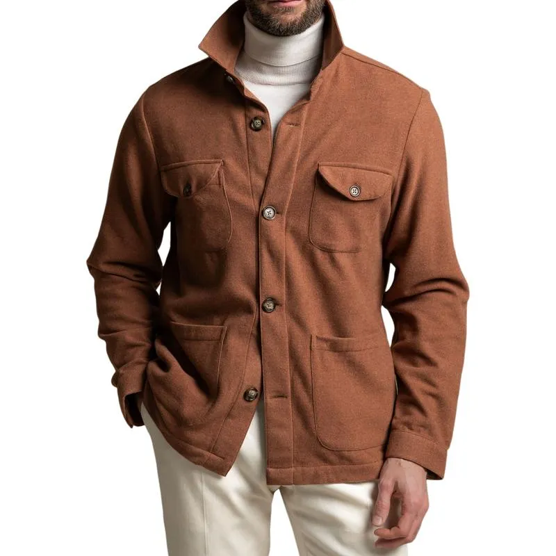 Men's Casual Cotton Blend Lapel Single Breasted Patch Pocket Jacket 47830622M sold by Manly