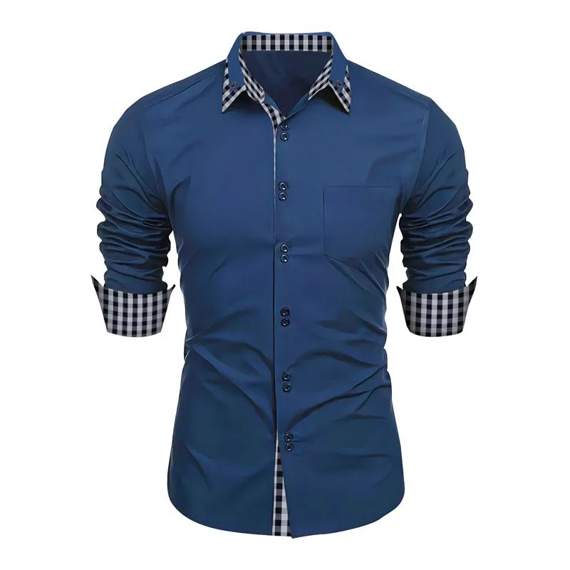 Men's Casual Plaid Color Block Long Sleeve Shirt 59735314Y sold by Manly product image thumbnail 5
