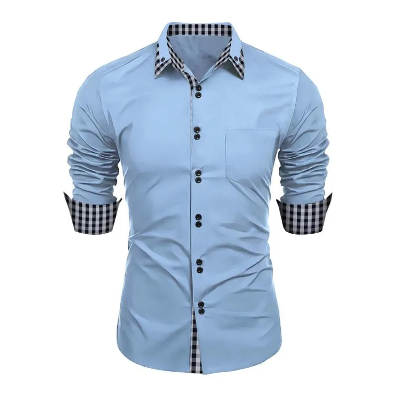 Men's Casual Plaid Color Block Long Sleeve Shirt 59735314Y sold by Manly product image thumbnail 3