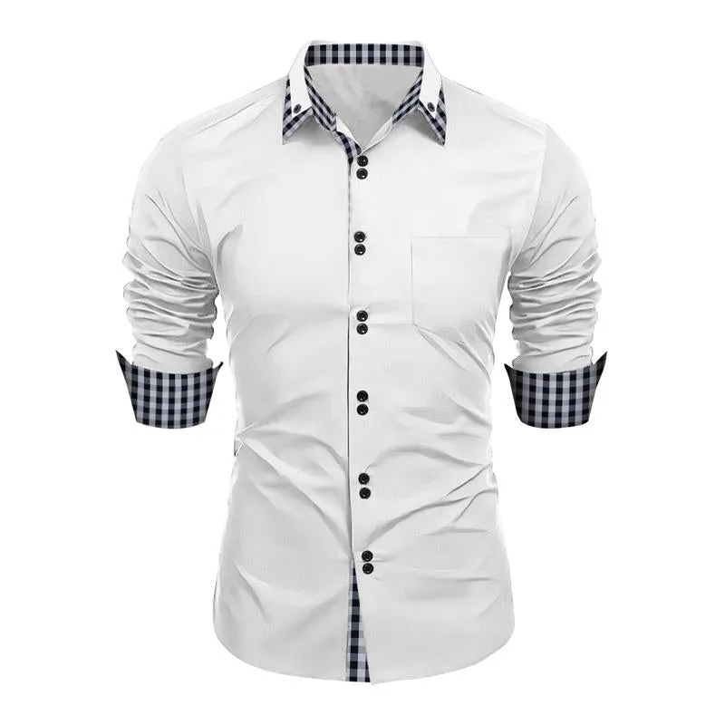 Men's Casual Plaid Color Block Long Sleeve Shirt 59735314Y sold by Manly product image thumbnail 4