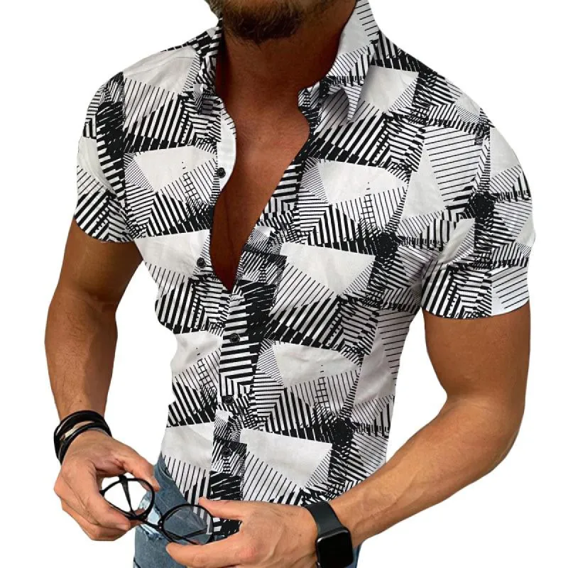 Men's Trendy Casual Beach Short-sleeved Shirt 50482651TO sold by Manly