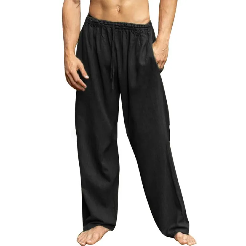 Men's Casual Solid Color Loose Wide Leg Pants 90352867Y sold by Manly