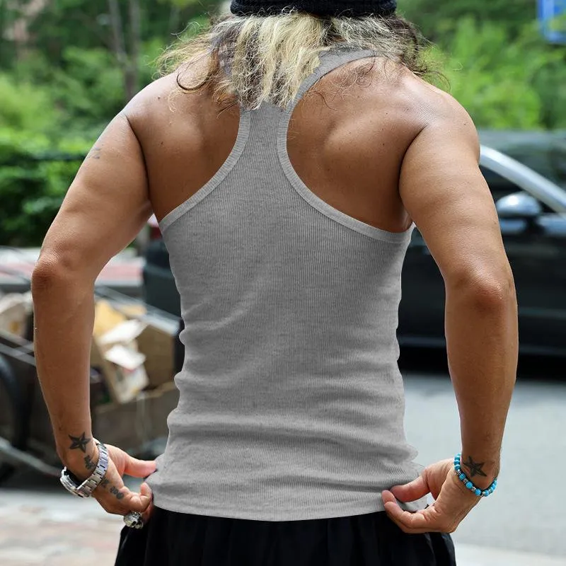 Men's Sports Casual Solid Color Tank Top 77550552Y sold by Manly product image thumbnail 3