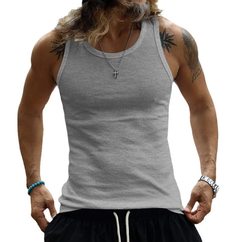 Men's Sports Casual Solid Color Tank Top 77550552Y sold by Manly