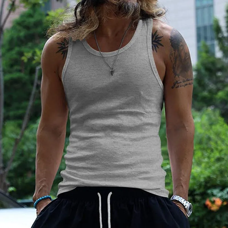 Men's Sports Casual Solid Color Tank Top 77550552Y sold by Manly product image thumbnail 4
