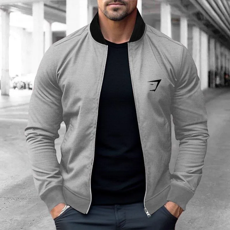 Men's Zipper Stand Collar Casual Long Sleeve Jacket 09913860X sold by Manly product image thumbnail 4