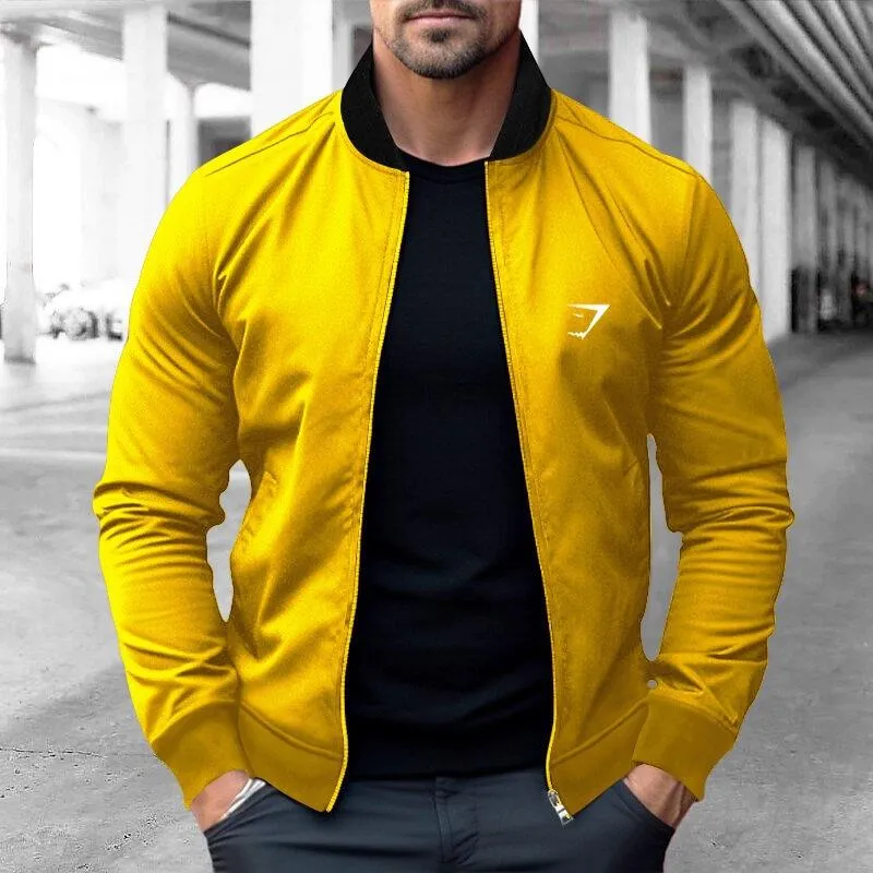 Men's Zipper Stand Collar Casual Long Sleeve Jacket 09913860X sold by Manly product image thumbnail 3
