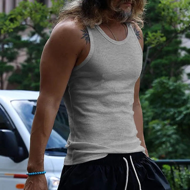 Men's Sports Casual Solid Color Tank Top 77550552Y sold by Manly product image thumbnail 5
