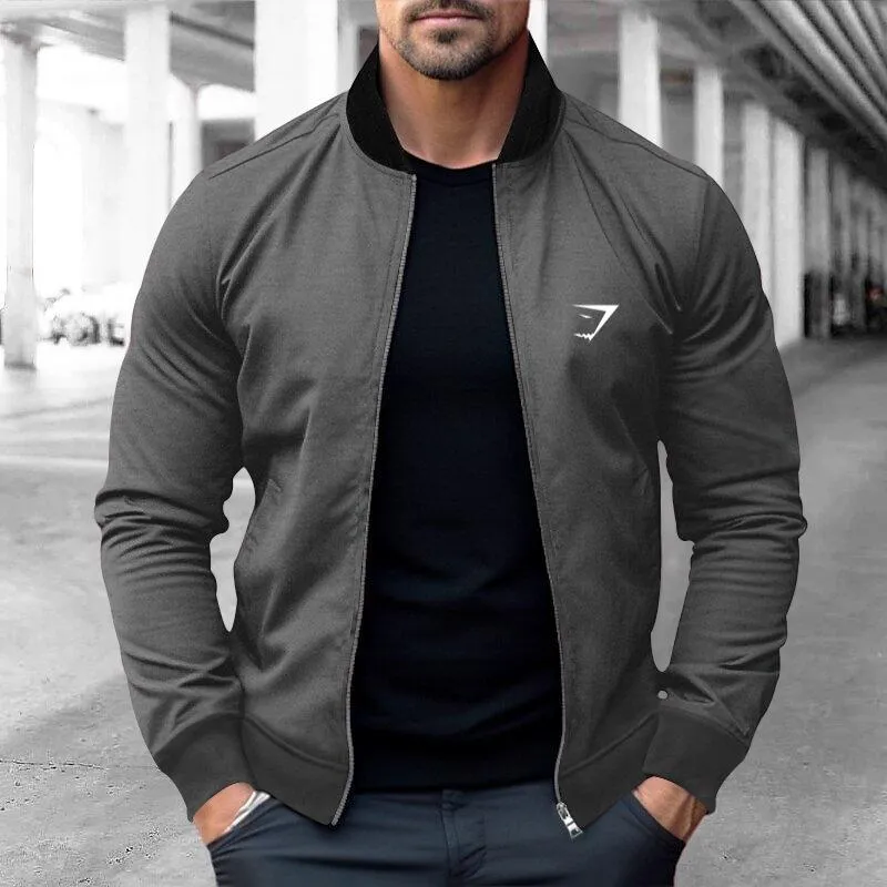 Men's Zipper Stand Collar Casual Long Sleeve Jacket 09913860X sold by Manly product image thumbnail 5