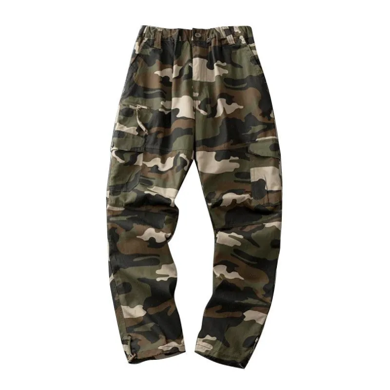 Men's Loose Cotton Multi-Pocket Cargo Pants 09458807Y sold by Manly