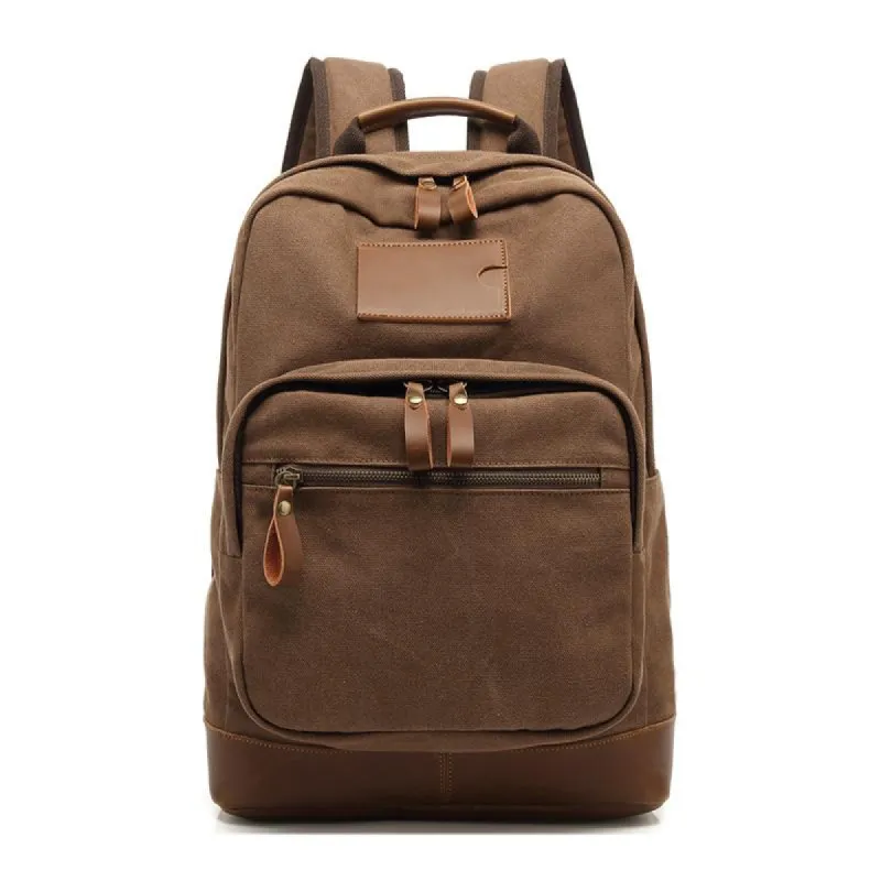 Men's Vintage Canvas Solid Color Large Capacity Backpack 69573981X sold by Manly
