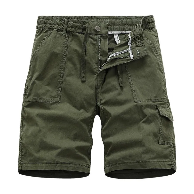 Men's Solid Color Straight Multi-pocket Cargo Shorts 00495749Z sold by Manly