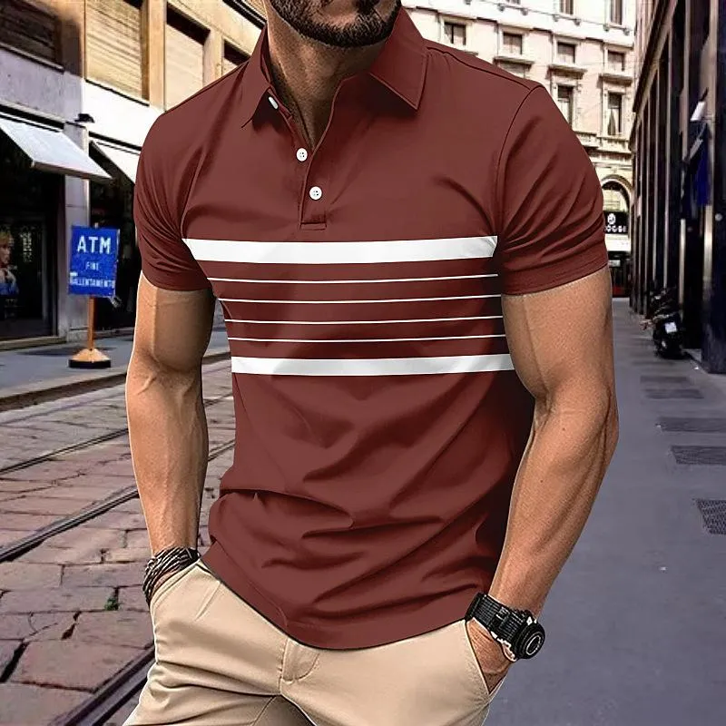 Men's Casual Striped Printed Short Sleeve Polo Shirt 50197813X sold by Manly product image thumbnail 5