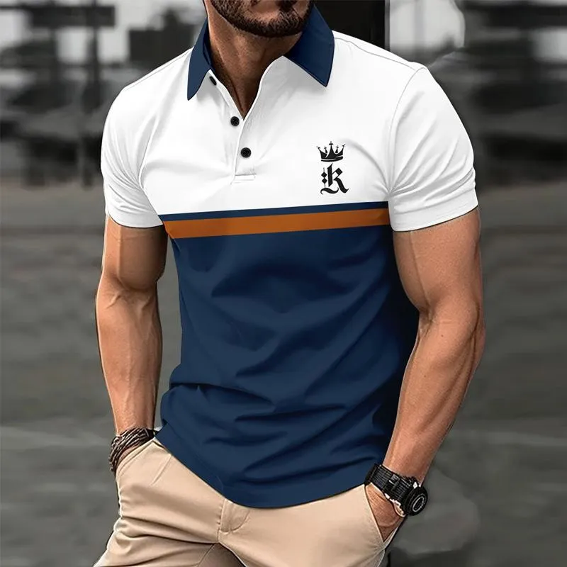 Men's Contrast Print Button Short Sleeve POLO Shirt 48535680X sold by Manly product image thumbnail 2