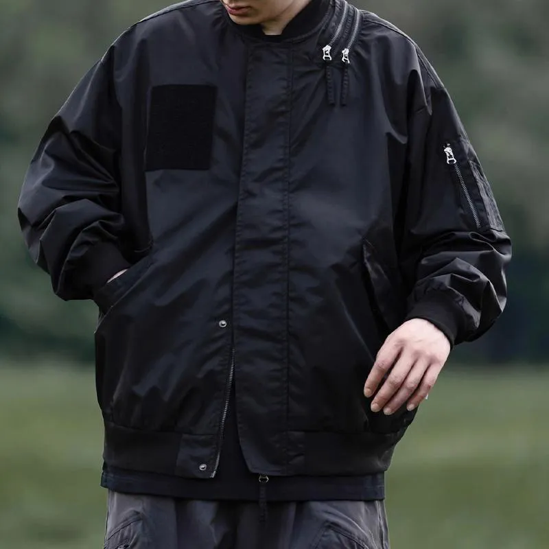 Men's Solid Color Vintage Multi-Pocket Zip Bomber Jacket 08284423Z sold by Manly product image thumbnail 4