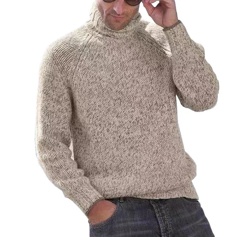 Men's Turtleneck Pullover Solid Color Sweater 10272892X sold by Manly