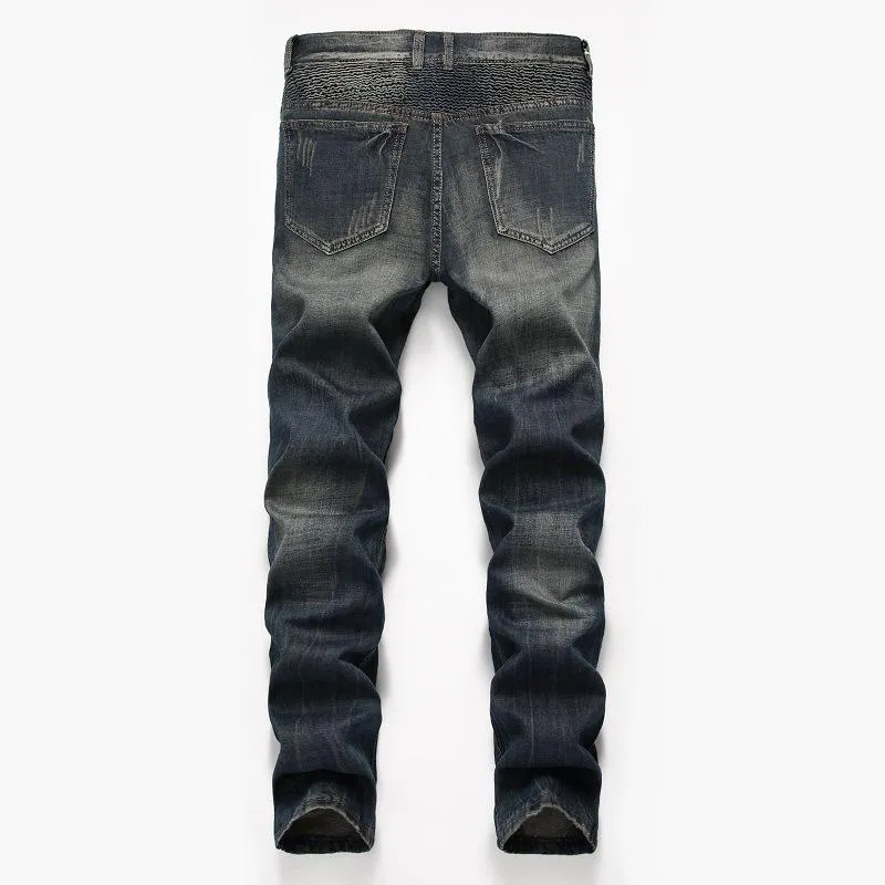 Men's Fashion Distressed Zip Decor Slim Jeans 36411678Z sold by Manly product image thumbnail 4