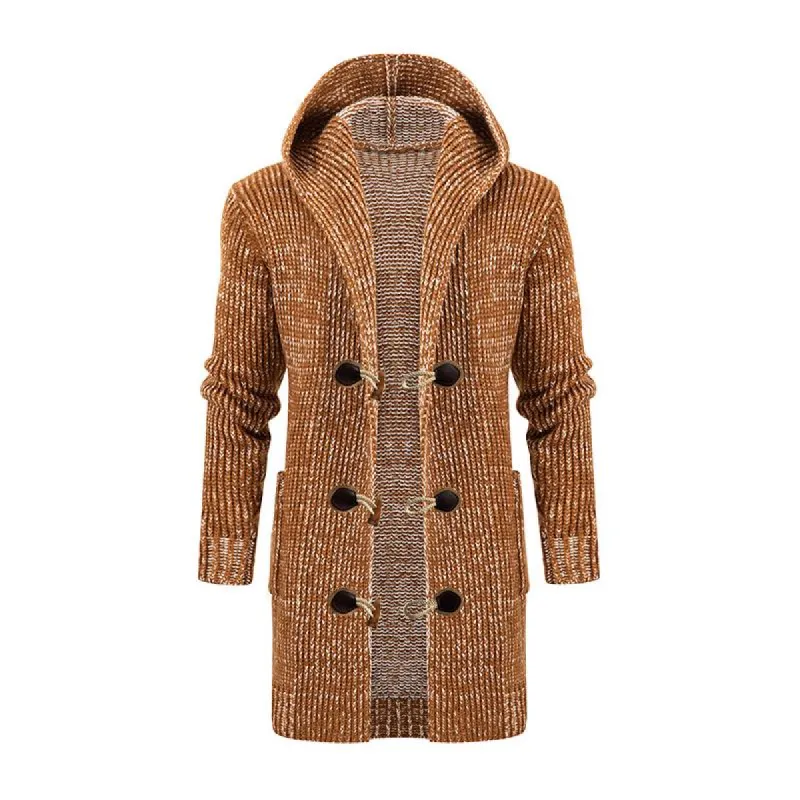 Men's Mid Length Button Hooded Cardigan 23815907M sold by Manly