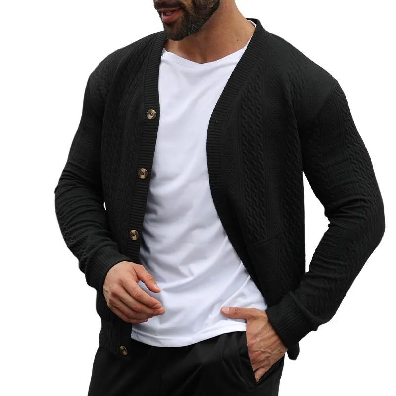 Men's Retro Stand Collar Solid Color Textured Jacket 17213586X sold by Manly