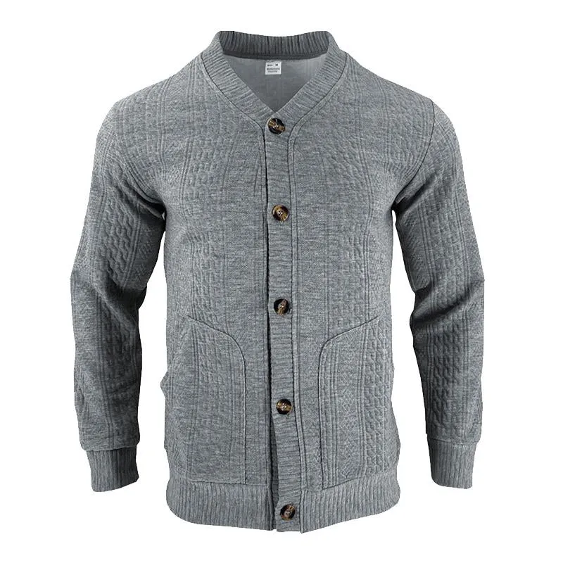 Men's Retro Stand Collar Solid Color Textured Jacket 17213586X sold by Manly product image thumbnail 4