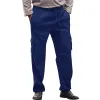 Men's Solid Linen Multi-pocket Elastic Waist Casual Trousers 85031210Z sold by Manly