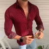 Men's Casual Striped Long Sleeve Shirt 62082986M sold by Manly