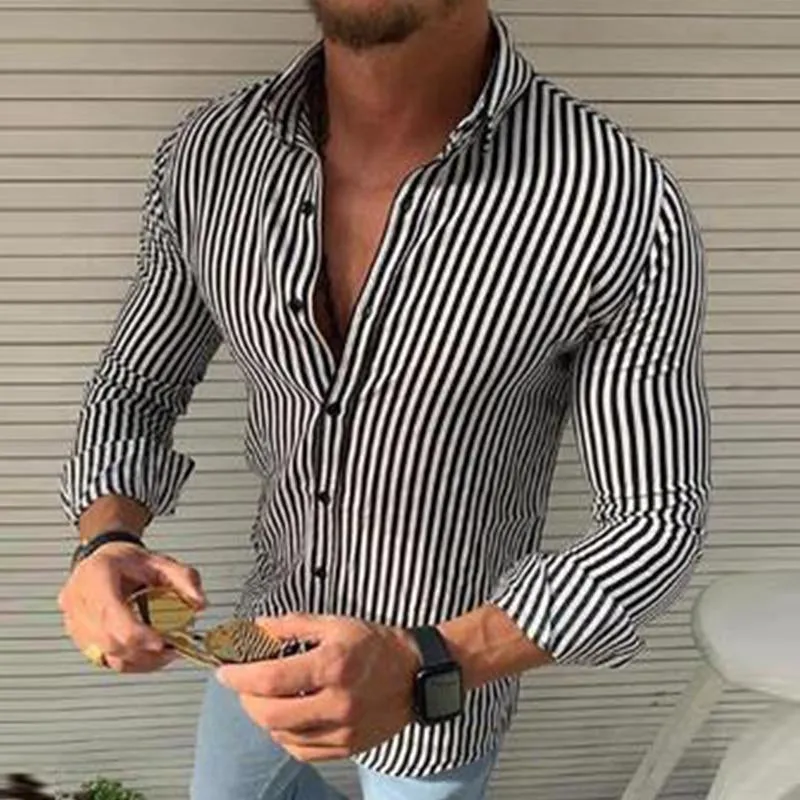 Men's Casual Striped Long Sleeve Shirt 62082986M sold by Manly product image thumbnail 2