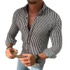 Men's Casual Striped Long Sleeve Shirt 62082986M sold by Manly
