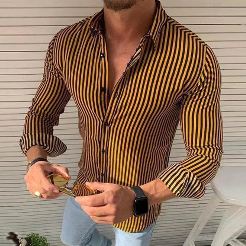 Men's Casual Striped Long Sleeve Shirt 62082986M sold by Manly product image thumbnail 4