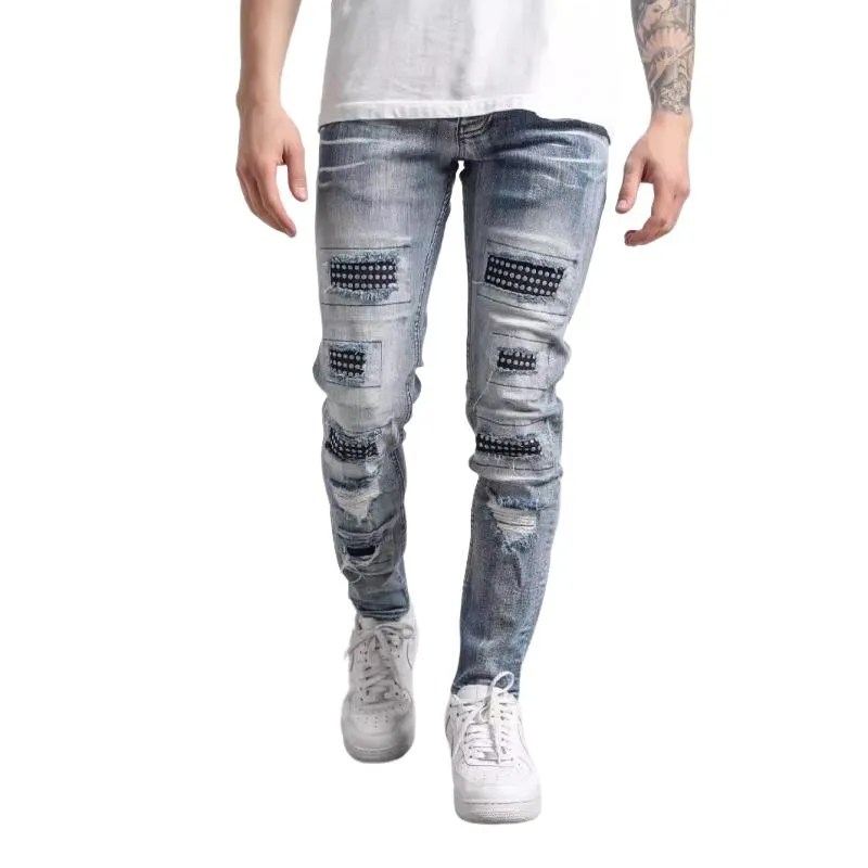 Men's Fashion Distressed Skinny Casual Jeans 85190906Z sold by Manly