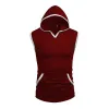 Men's Casual Colorblock Hooded Loose Breathable Sports Tank Top 85571588M sold by Manly