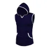 Men's Casual Colorblock Hooded Loose Breathable Sports Tank Top 85571588M sold by Manly