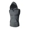 Men's Casual Colorblock Hooded Loose Breathable Sports Tank Top 85571588M sold by Manly