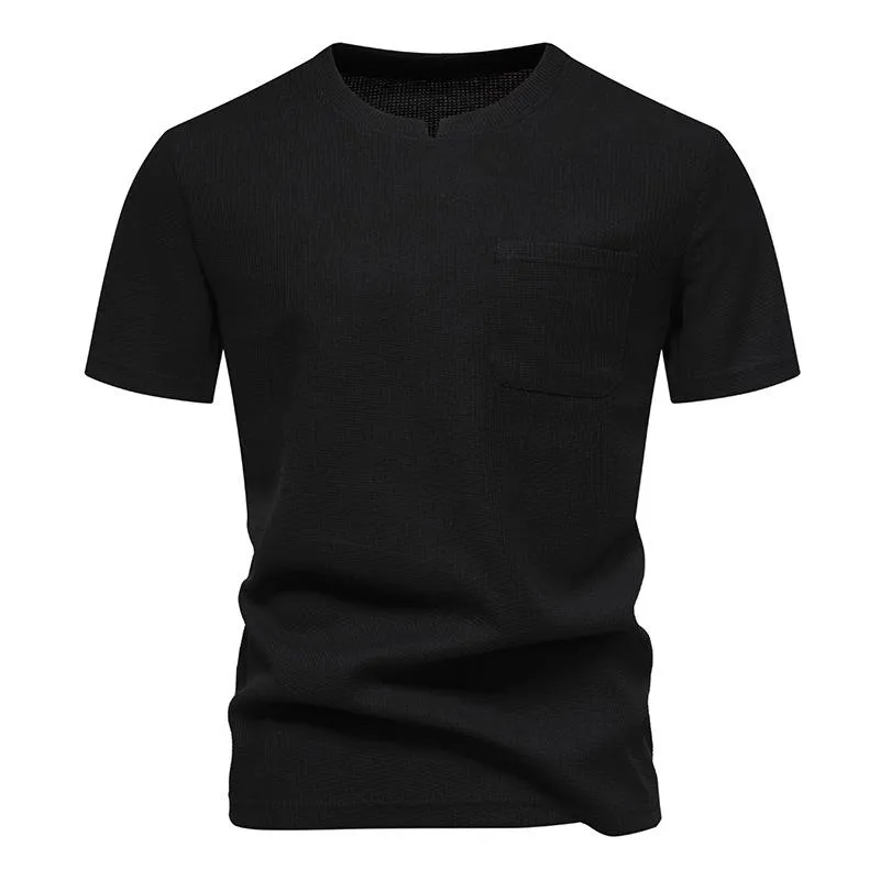 Men's Small V-neck Short-sleeved Solid Color Pocket T-shirt 34048774X sold by Manly product image thumbnail 3