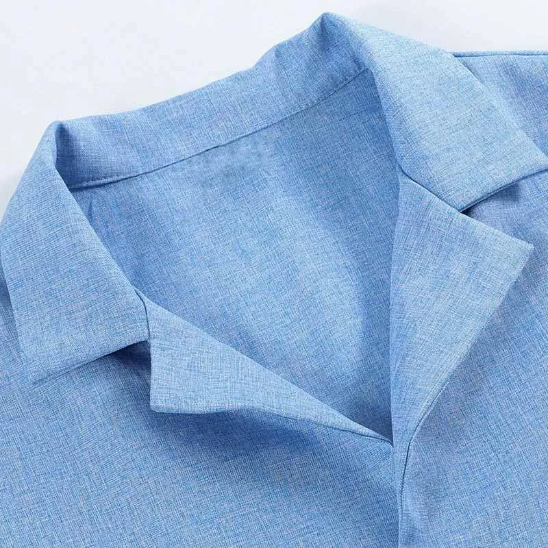 Men's Cotton and Linen Casual Short-sleeved Shirt 61509213X sold by Manly product image thumbnail 3