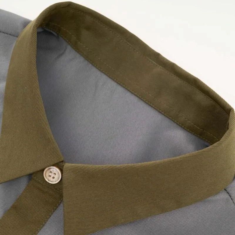 Men's Casual Colorblock Lapel Double Pocket Slim Fit Long Sleeve Shirt 88716368M sold by Manly product image thumbnail 4