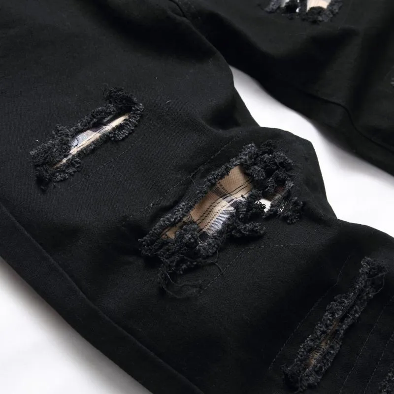 Men's Fashion Patch Distressed Hole Slim Jeans 60536574Z sold by Manly product image thumbnail 4