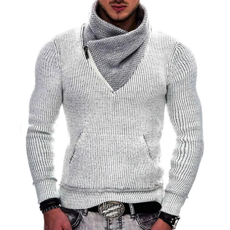 Men's Long Sleeve Turtleneck Pocket Knit Sweater 74575373M sold by Manly