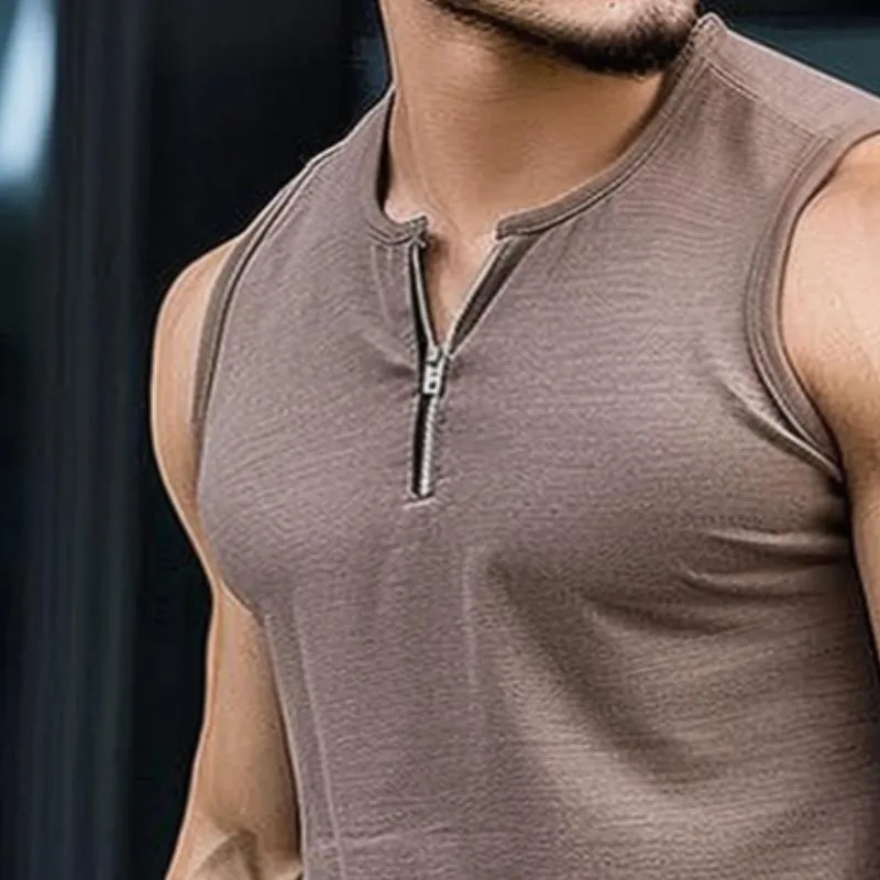 Men's Casual Sports Street Zipper Tank Top19698505TO sold by Manly product image thumbnail 3