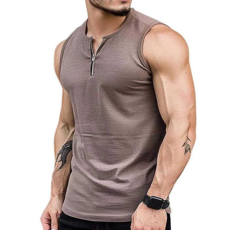 Men's Casual Sports Street Zipper Tank Top19698505TO sold by Manly