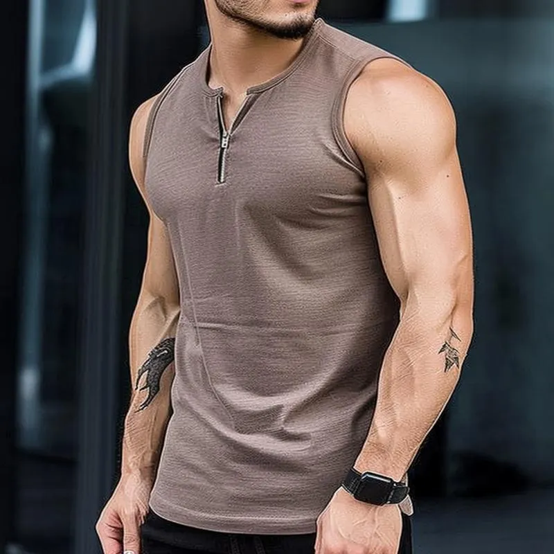 Men's Casual Sports Street Zipper Tank Top19698505TO sold by Manly product image thumbnail 2