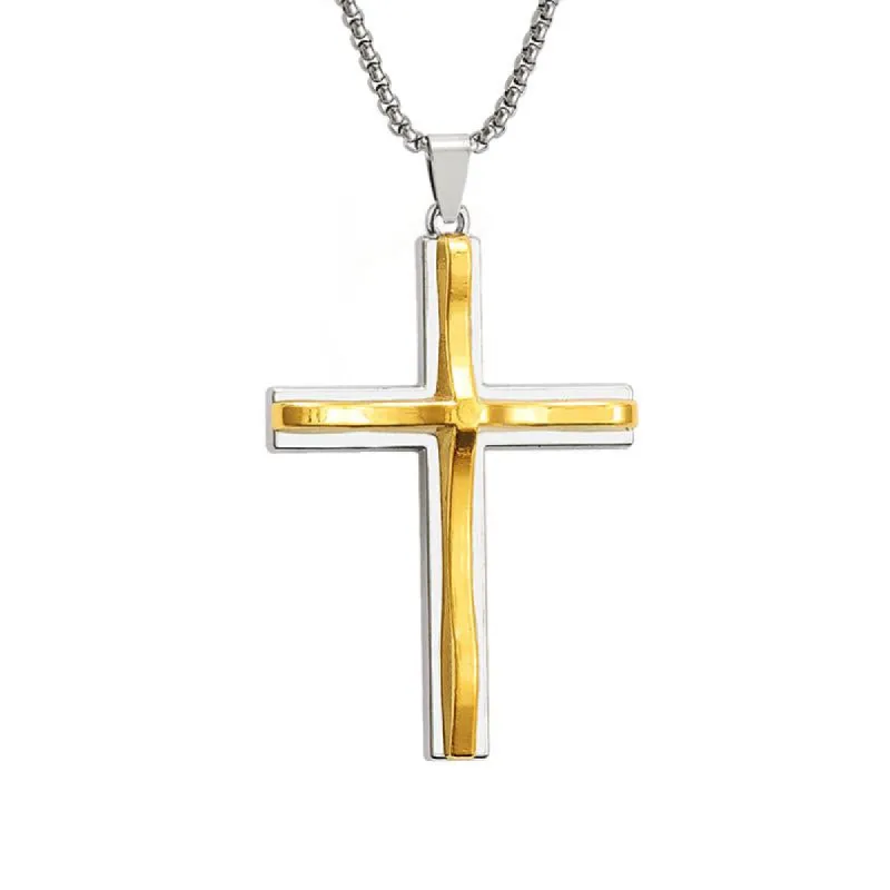 Vintage Casual Wave Cross Necklace 26345215TO sold by Manly