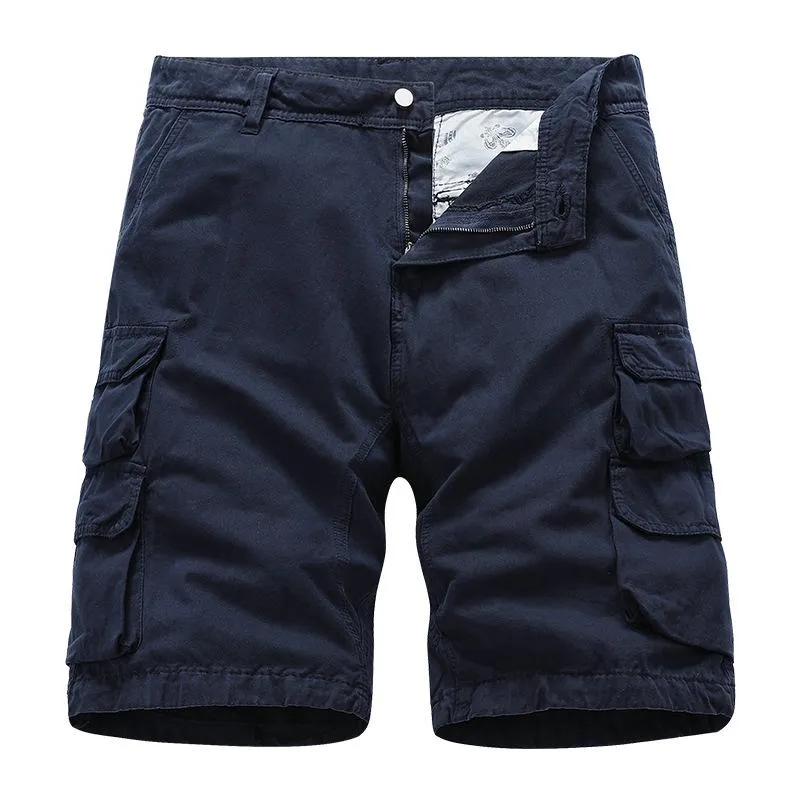 Men's Solid Color Straight Multi-pocket Cargo Shorts 49402796Z sold by Manly product image thumbnail 3