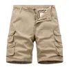 Men's Solid Color Straight Multi-pocket Cargo Shorts 49402796Z sold by Manly