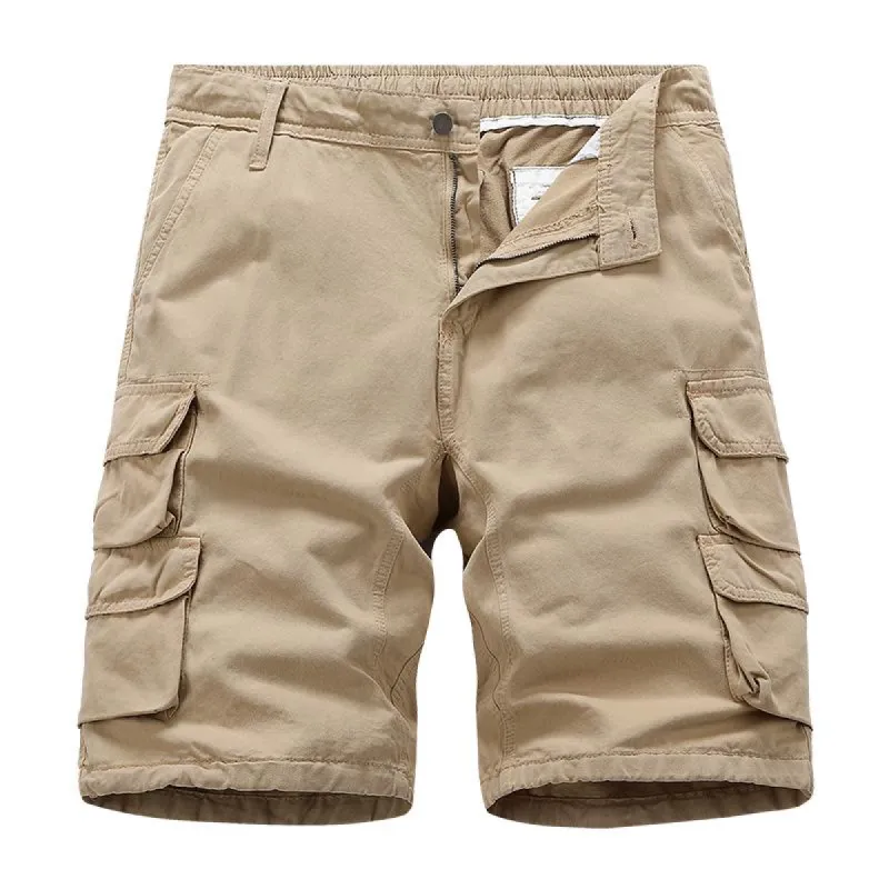 Men's Solid Color Straight Multi-pocket Cargo Shorts 49402796Z sold by Manly