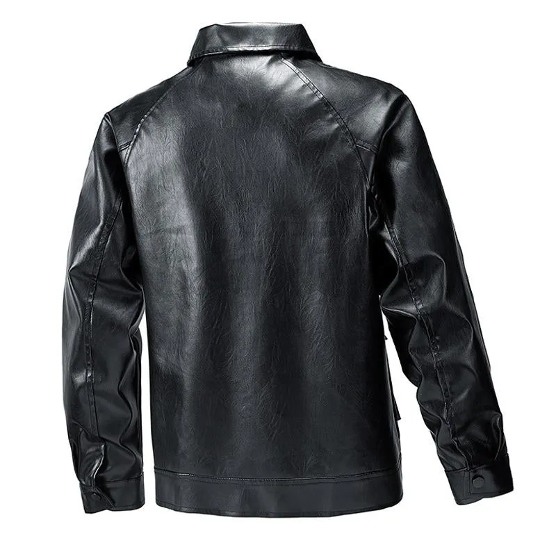 Men's Leather Biker Lapel Jacket 01030903X sold by Manly product image thumbnail 3