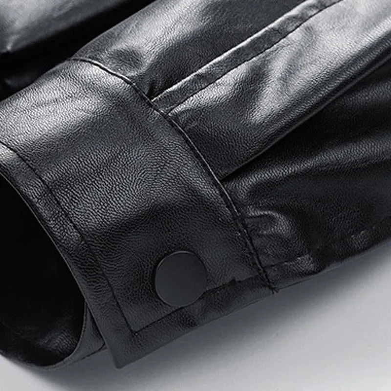 Men's Leather Biker Lapel Jacket 01030903X sold by Manly product image thumbnail 5