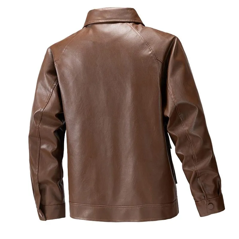 Men's Leather Biker Lapel Jacket 01030903X sold by Manly product image thumbnail 4