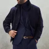 Men's Casual Stand Collar Wool Blend Single Breasted Bomber Jacket 01641811M sold by Manly