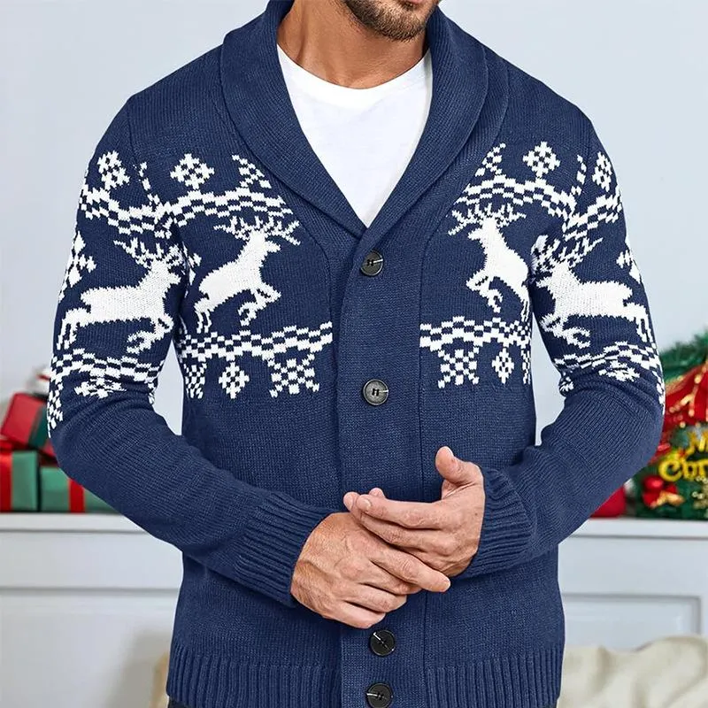 Men's Elk Jacquard Knit Cardigan Jacket 07067807X sold by Manly product image thumbnail 3